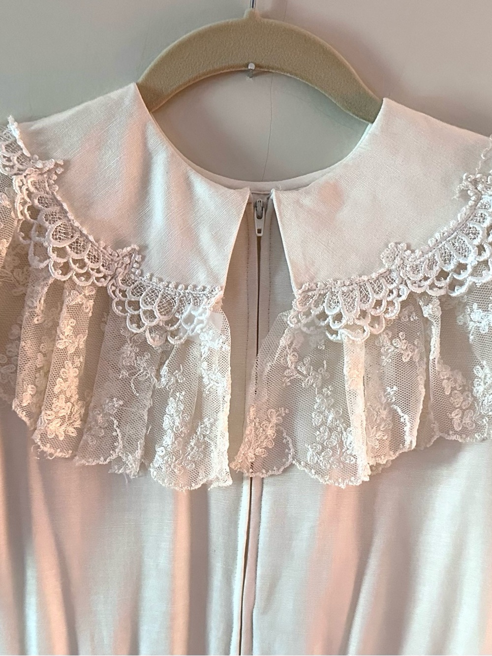 Ivory Lace Ruffle Midi Dress - Picture 6 of 7